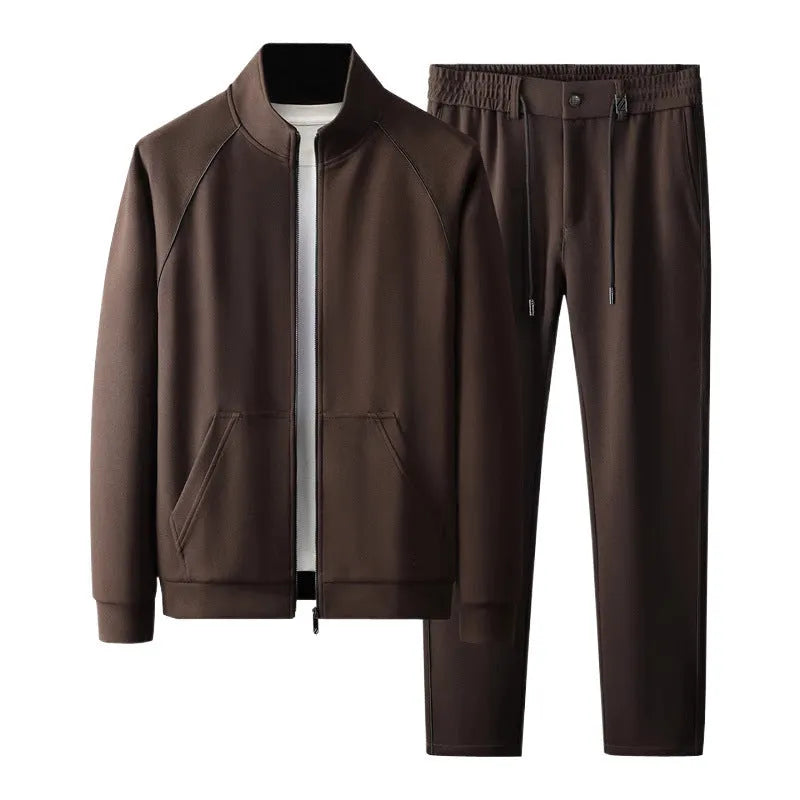 Stand collar sports suit tracksuit in slim fit with coat and pants