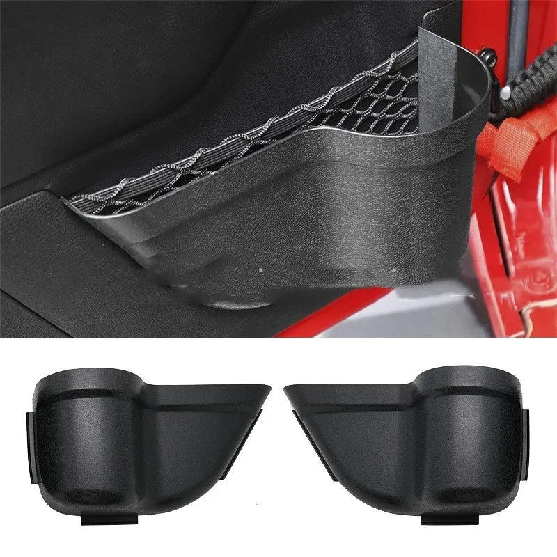 Black ABS plastic door storage box for Jeep Wrangler JK and JL models