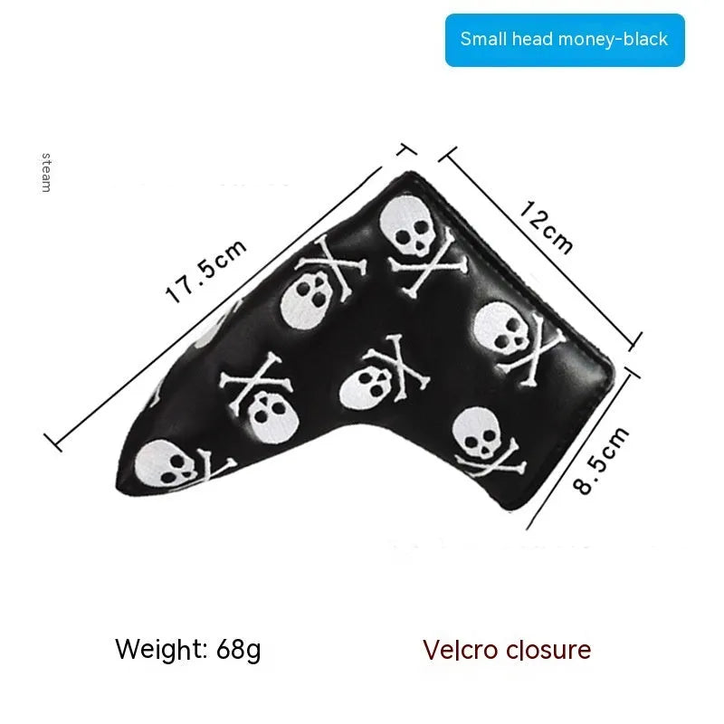 Golf putter sleeve with novelty design options for straight bar clubs