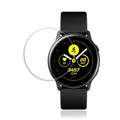 Samsung Galaxy Watch Active full screen tempered glass screen protector in transparent finish.