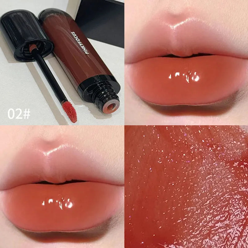 Black Shiny Makeup Mirror Lip Lacquer in six colour options