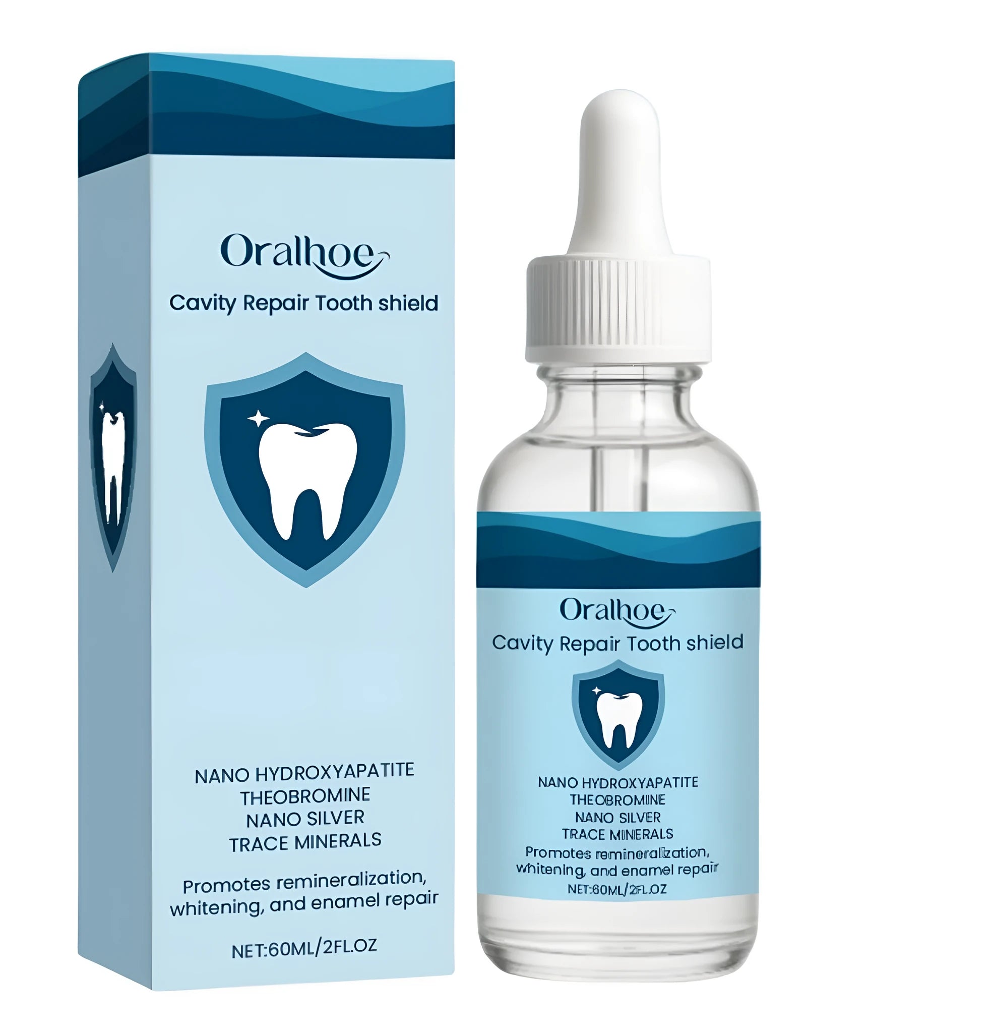 60ml dental restorative fluid bottle with hydroxyapatite and theobromine formula