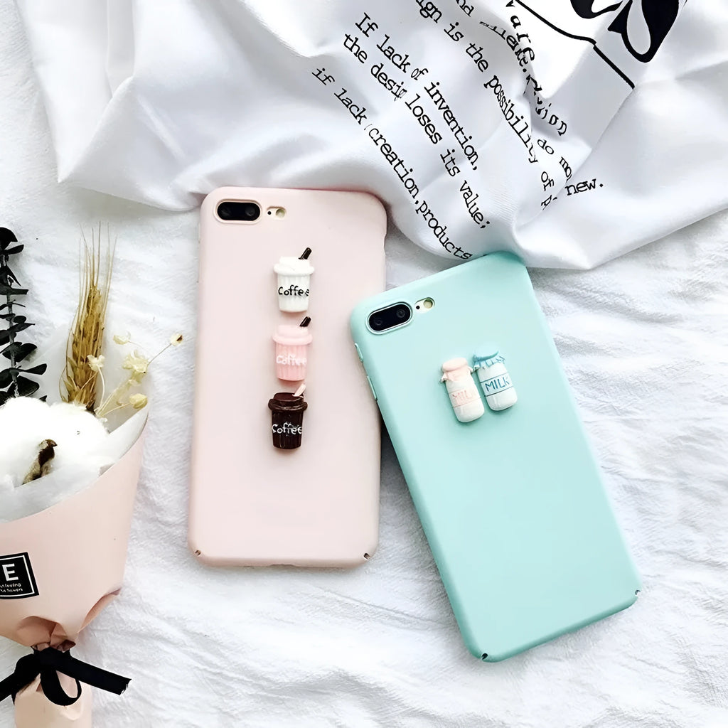 Soft cat iPhone case with 3D cartoon design in pink colour showing squishy TPU silicone construction