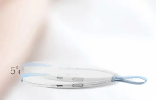 Blue portable UV-C baby bottle steriliser with USB charging cable