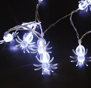 Halloween LED string lights with pumpkin lantern and ghost pendants on 1.2m cord