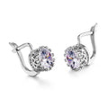 Korean retro crown earrings with crystal diamonds in rose gold and white gold colour options