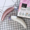 Electric blackhead suction instrument model JY-666 in rose gold or white for face and nose pore cleansing with 0.8W power.