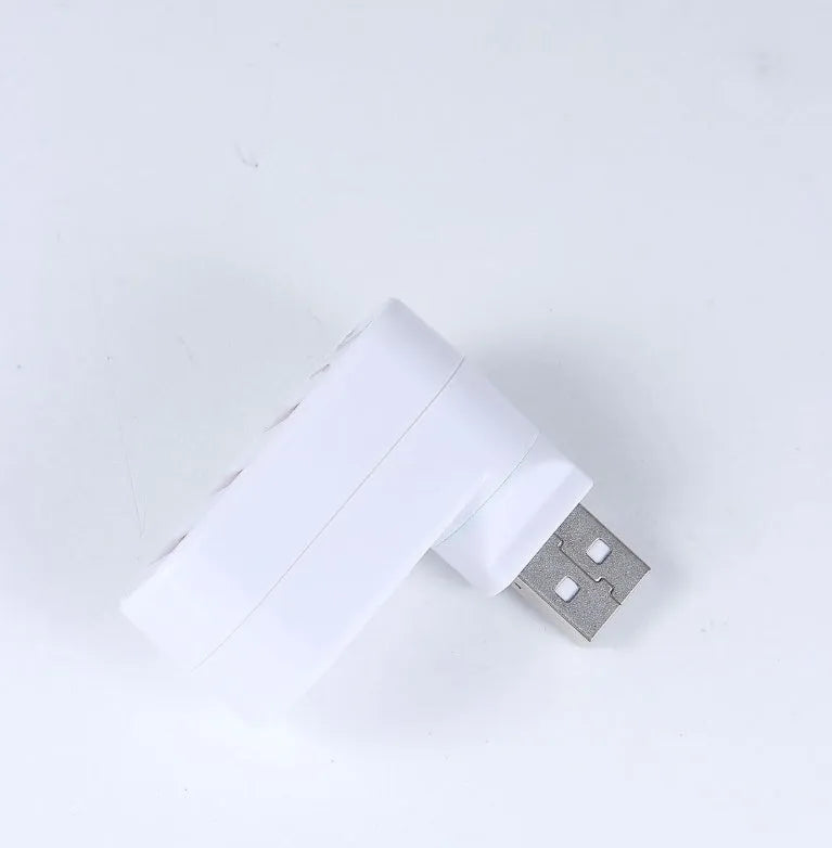 Black and white USB 2.0 hub splitter with multiple ports for computer laptop expansion