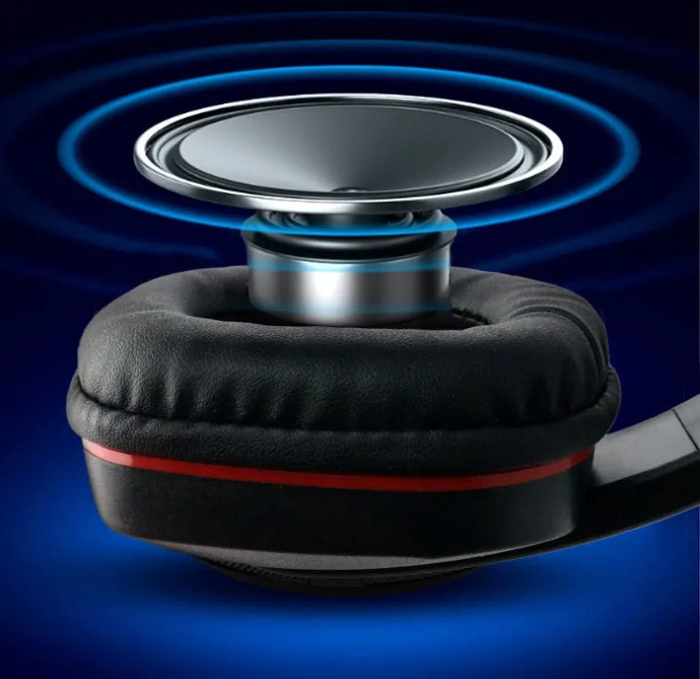 Black wired over-ear gaming headset for computer with 6.3mm plug and 1.2m cable