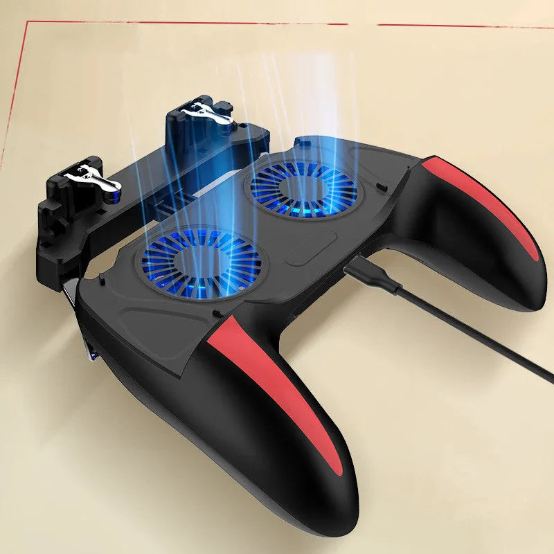H10 mobile phone gaming controller with touch screen interface showing battery capacity options
