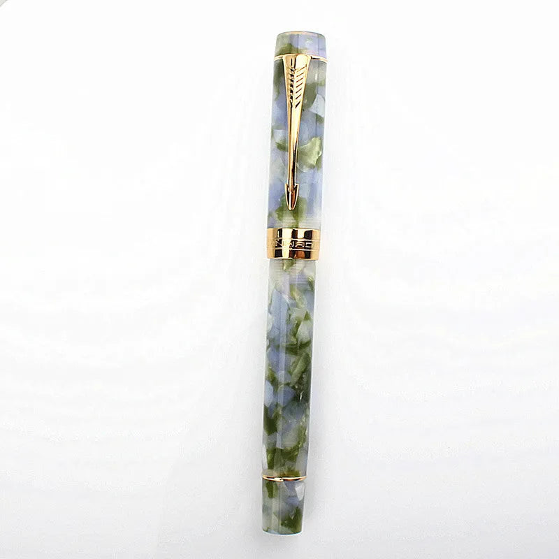 Deep bath green metal ballpoint pen showing three available tip size options