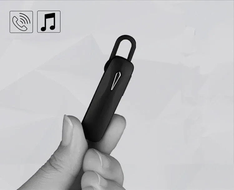 M163 Bluetooth car headset with controls for volume, calls, and music selection
