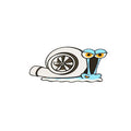 Reflective car sticker with cartoon snail design measuring 12x8cm for bumper application
