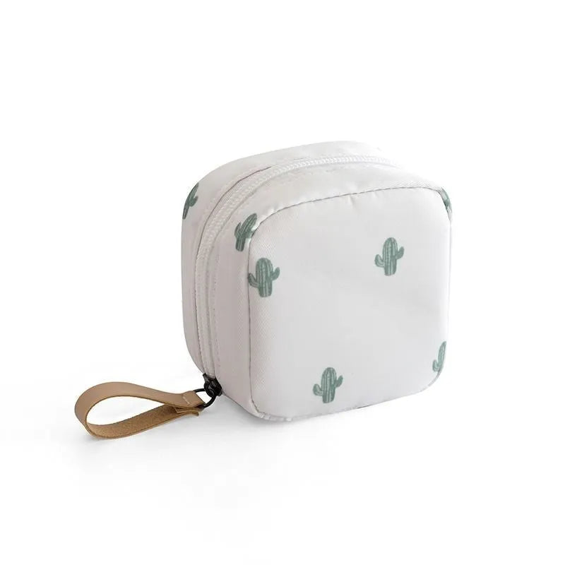 Cloth cube makeup storage bag in blue, pink, white, and white pink colour options