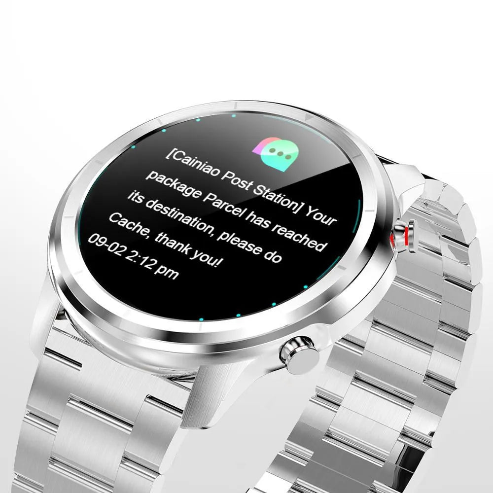 LEMFO LF26 smart fitness bracelet with touch screen, shown in black and silver colour options on a wrist.
