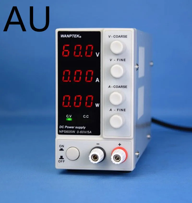 LNPS605W white adjustable DC power supply unit with 0-60V output for electronic repair