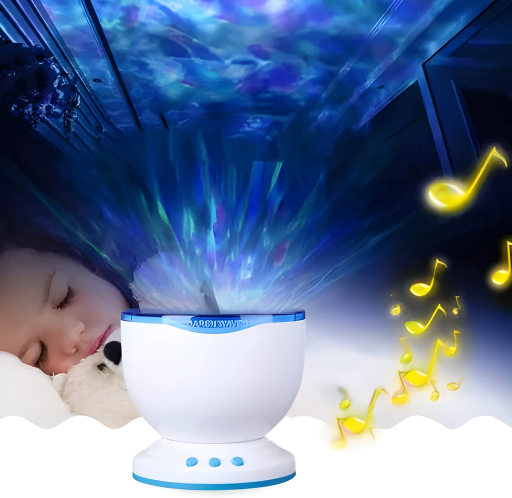 Blue ocean wave LED projection lamp for children's bedrooms with 5 metre optimal distance