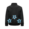 Men's smart air conditioning cooling jacket showing ventilation holes and portable fan compatibility