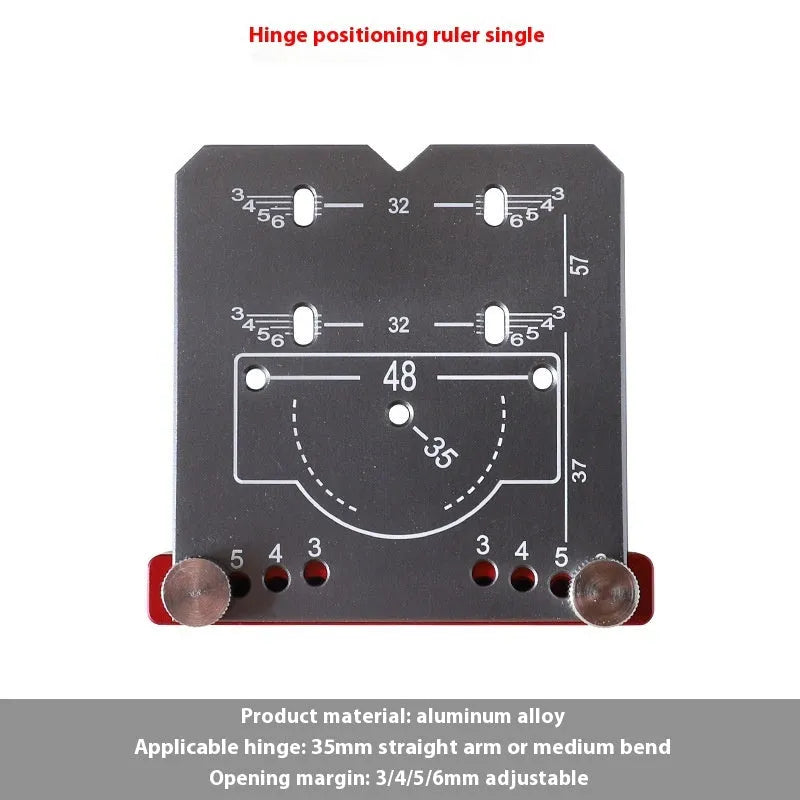 35mm adjustable hinge punch locator ruler with hard alloy blade for cabinet door installation.