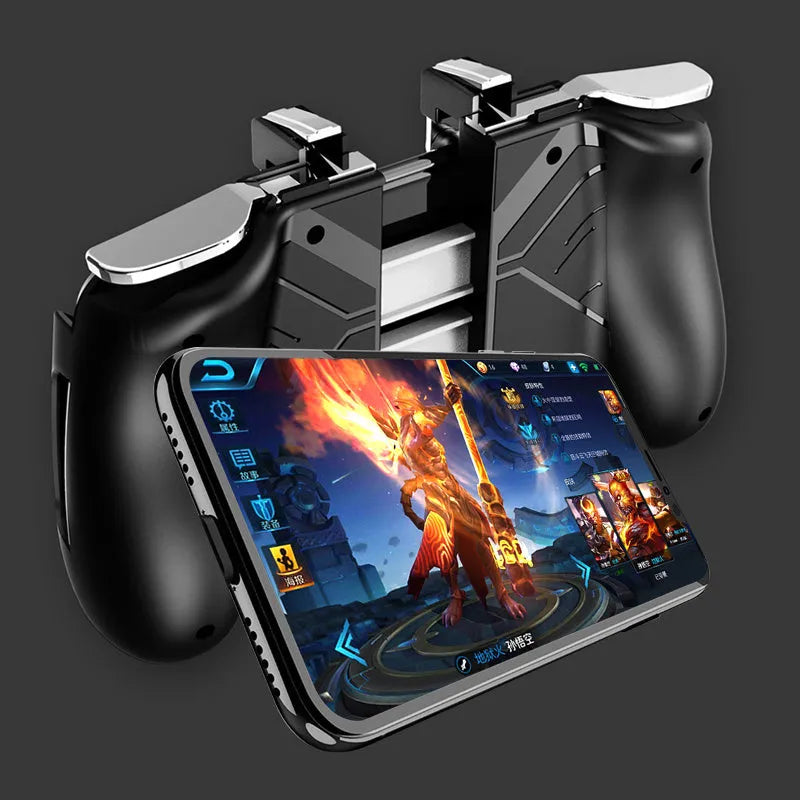 Multifunctional mobile game handle with adjustable bracket and programmable back buttons