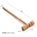 Wooden massage roller set with beech wood tools including T-shaped roller and multiple wheel configurations