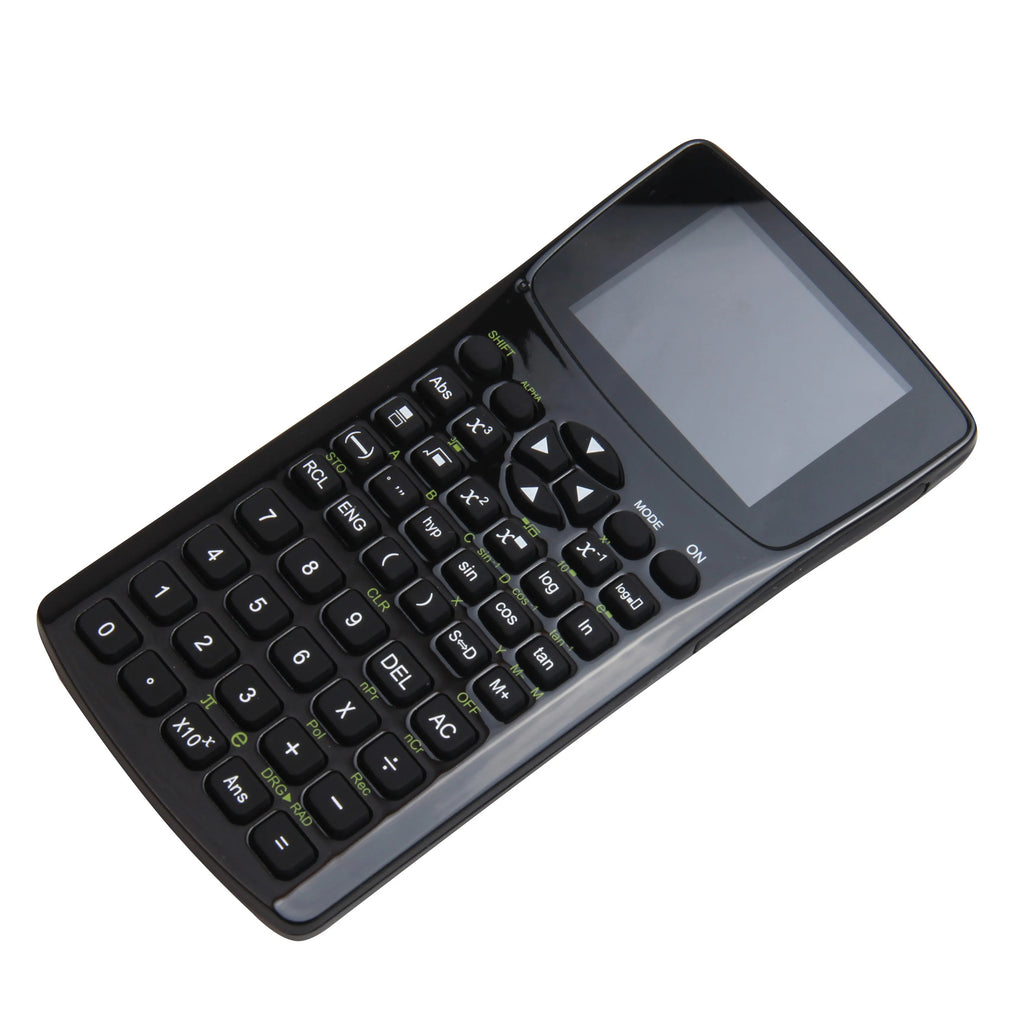 Black multifunctional e-book reader with a colour screen and adjustable strap showing language menu and media icons.