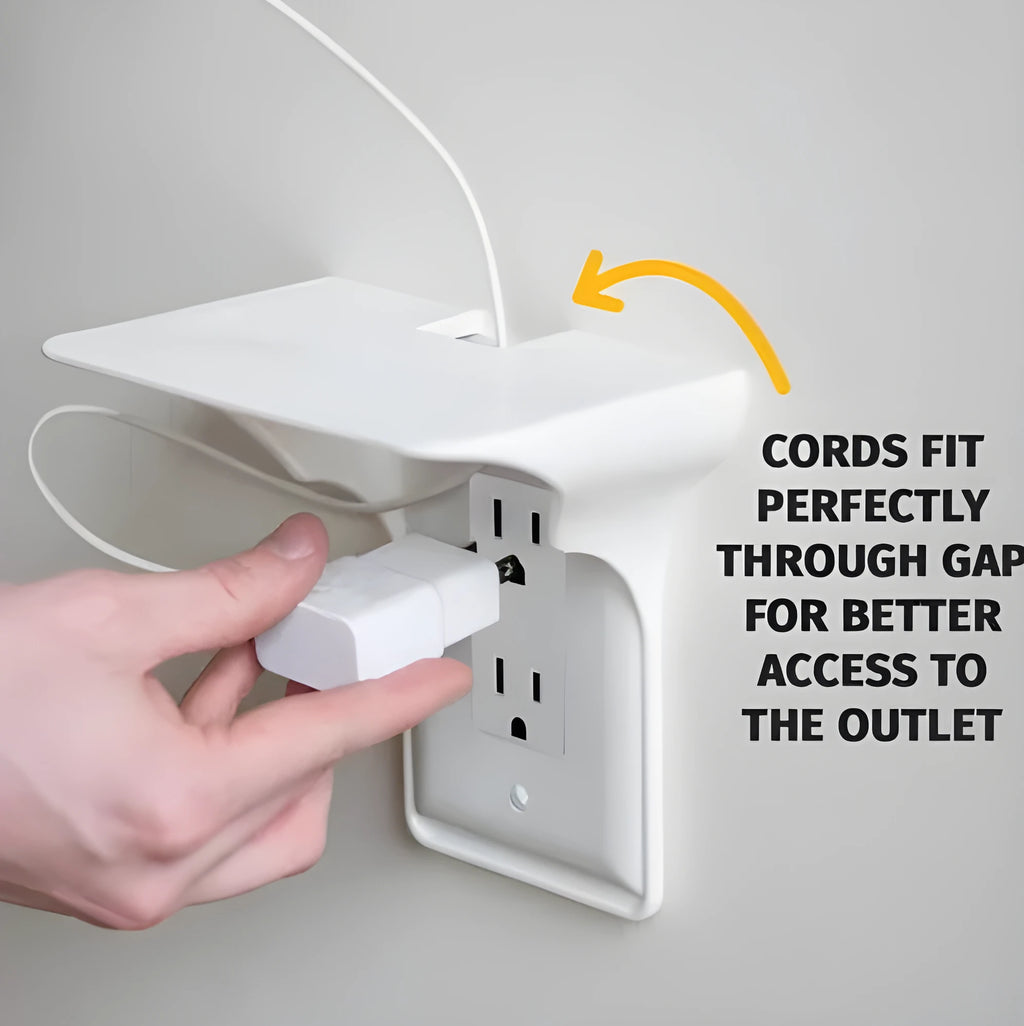 White plastic socket storage rack on a workbench.