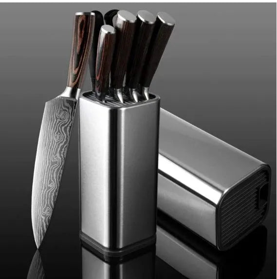 Stainless steel kitchen tool holder with detachable bottom in black and white colour options