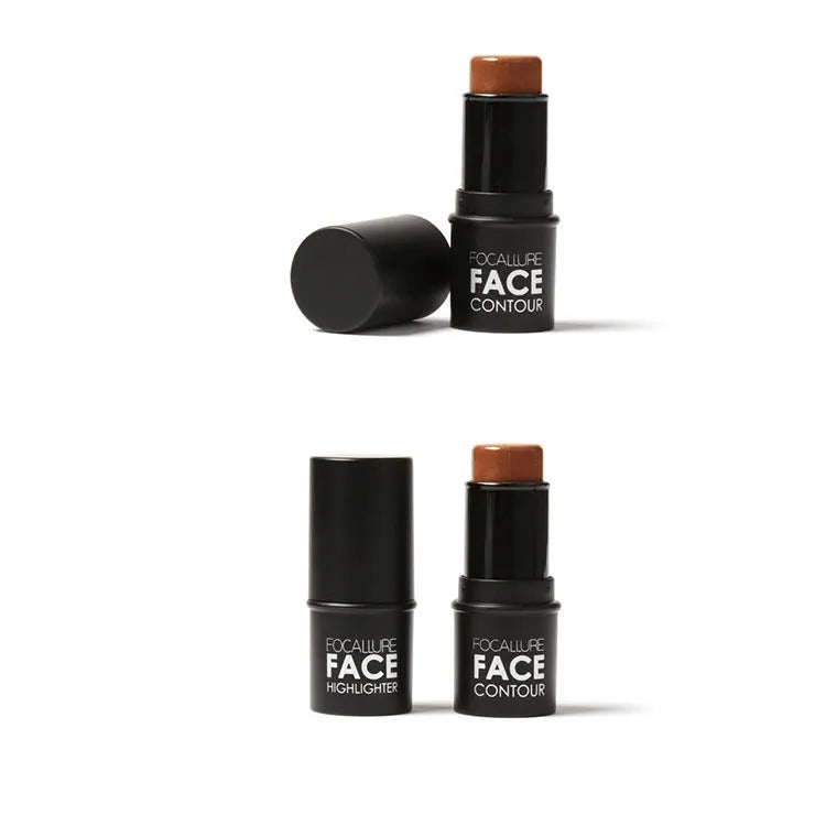 Face contour highlighter makeup product in creamy texture available in four colour shades for facial definition