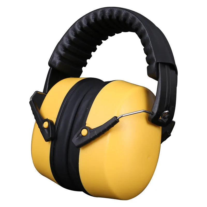 Orange over-ear noise-cancelling headphones with a padded adjustable headband on a grey background.