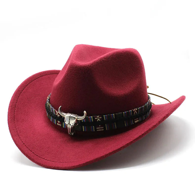 Polyester Western cowboy hat with bell crown in multiple colour options on size display