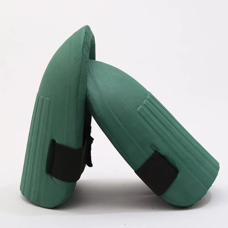 EVA foam knee pads in army green colour showing 19x15 cm rectangular shape for gardening protection
