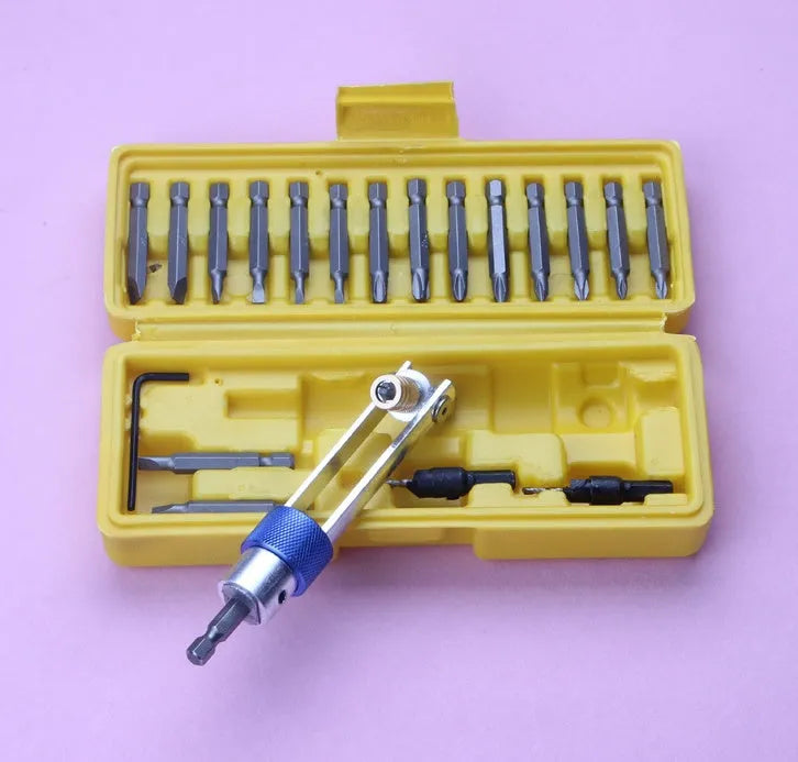 Half Time Drill driver and bit set with Phillips and flathead bits for power drill conversion