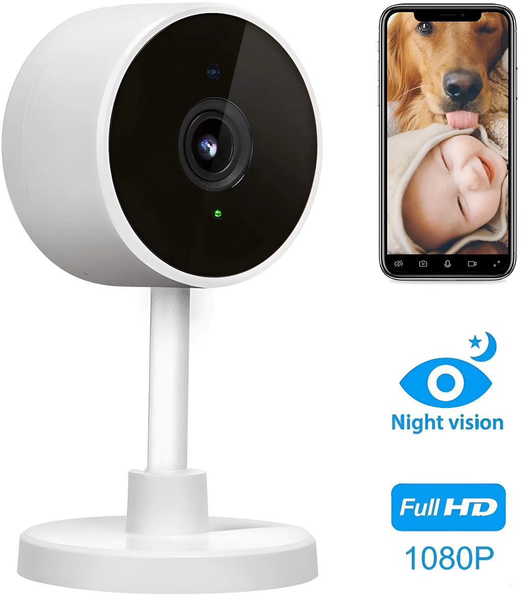 White FLASH FISH SKX10 gun style WiFi security camera with 1080p resolution