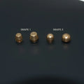 Brass decorative buckle foot nails in round and bucket styles measuring 10mm and 12mm