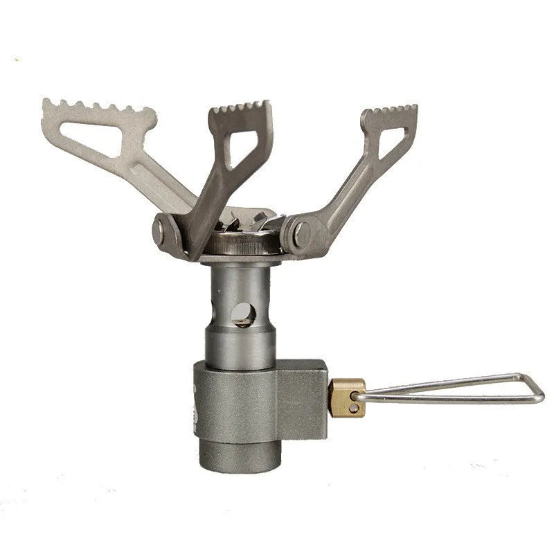 Portable propane gas camping stove with one-piece furnace construction for outdoor use