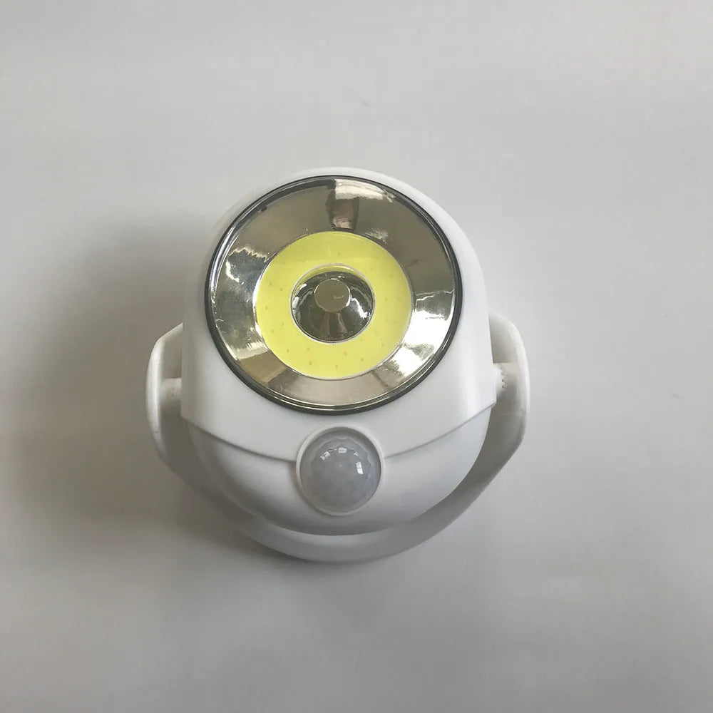 White Atomic Angel induction night light with compact rectangular design and touchless activation sensor