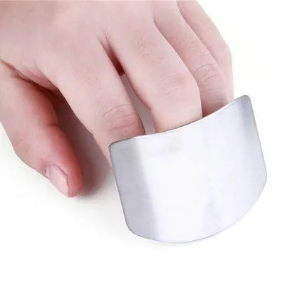 Stainless steel hand guard for finger protection when cutting vegetables
