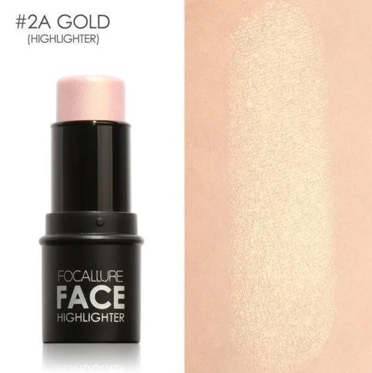 Face contour highlighter makeup product in creamy texture available in four colour shades for facial definition