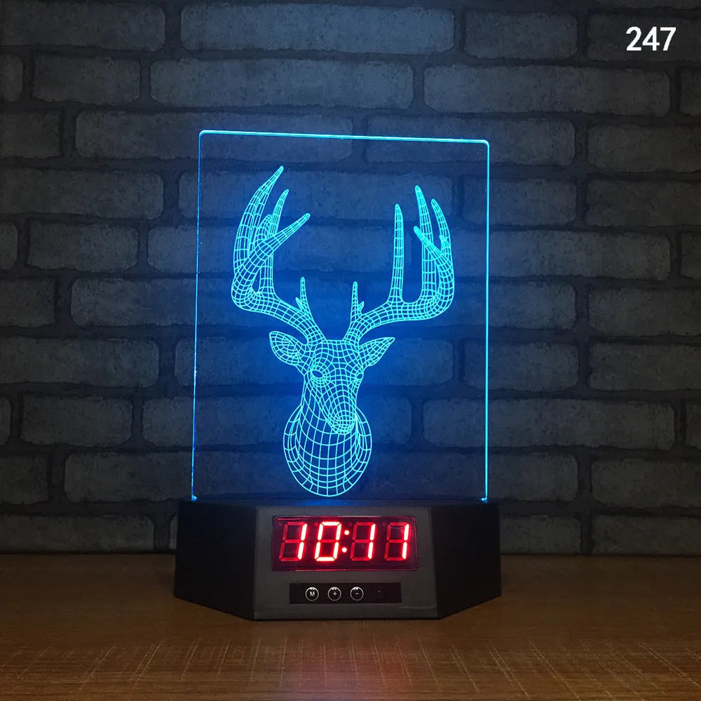 Blue dolphin 3D LED night light on a table with remote control