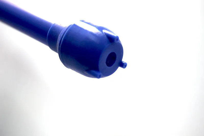 Blue manual hand pump siphon for transferring fuel and oil to vehicles and equipment