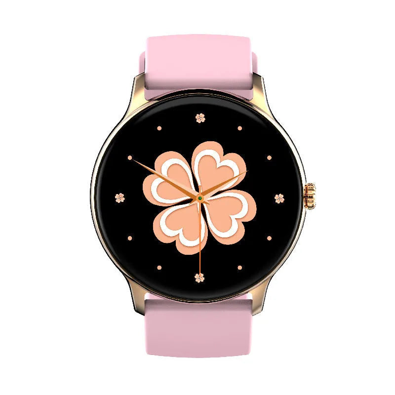 Smart sports watch with circular touchscreen display on a silicone wristband