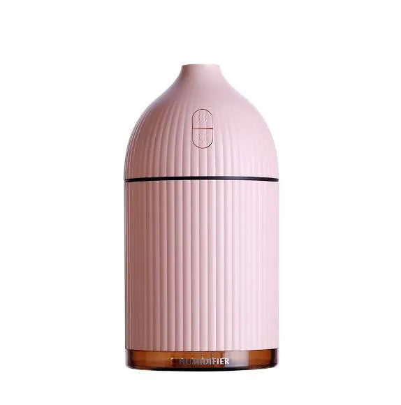 White ultrasonic aromatherapy diffuser with humidifier function and LED light, 80mm diameter