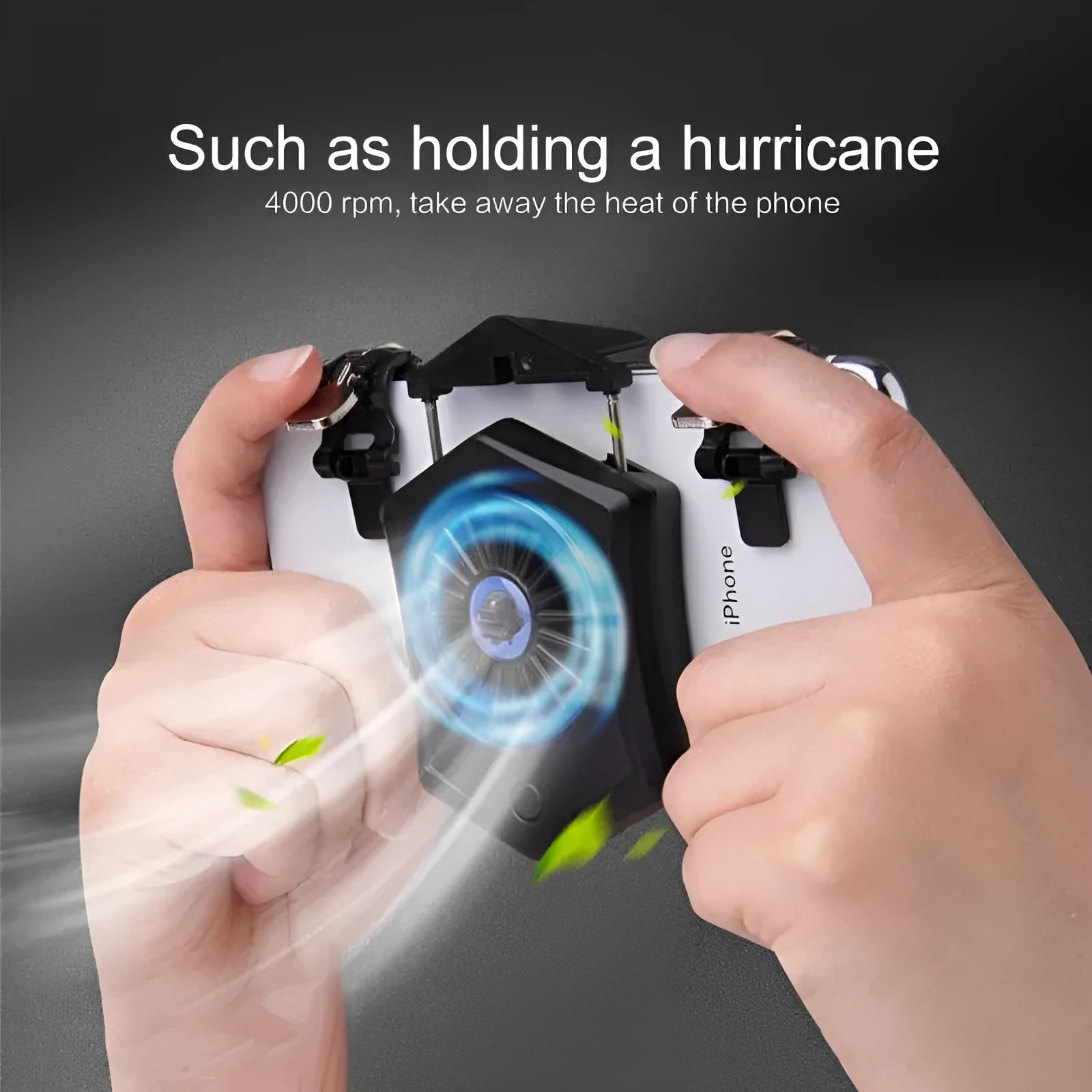 Black and white aluminium USB mobile phone radiator cooling fan accessory for gaming phones