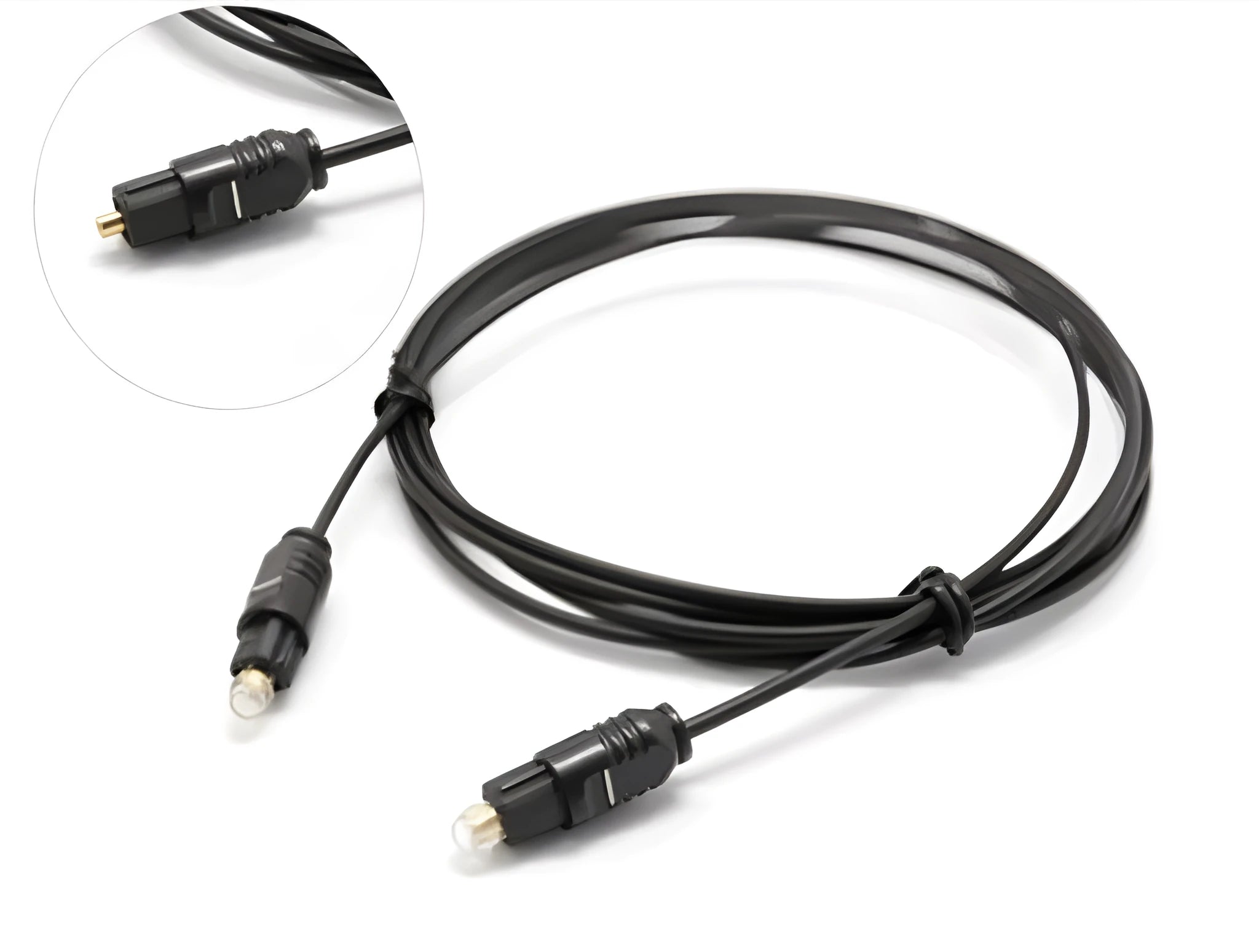 OD2.2 optical digital audio cable with PVC jacket shown in selected length