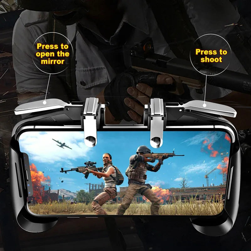 Multifunctional mobile game handle with adjustable bracket and programmable back buttons