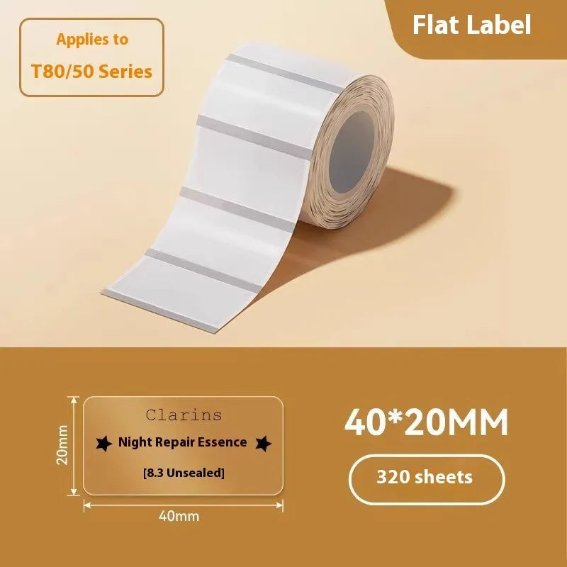 Transparent waterproof adhesive stickers and labels in multiple rectangular and round sizes