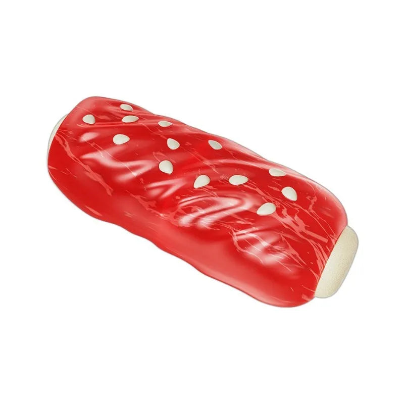 Primary colour plastic glue toothbrush shaped dog chew toy with molar rod texture and snack compartment