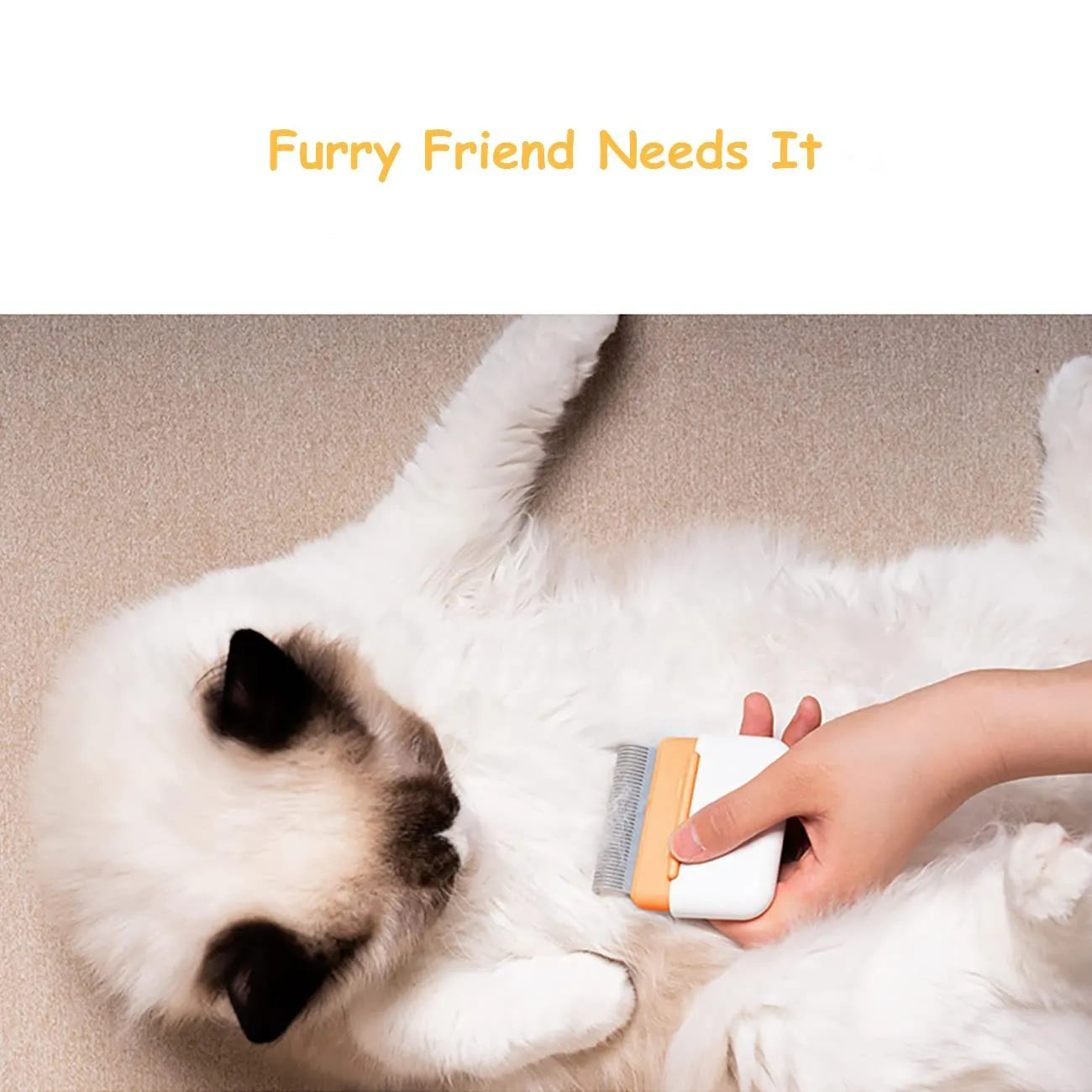 Blue double-sided pet grooming comb for deshedding and massage on cats and dogs.