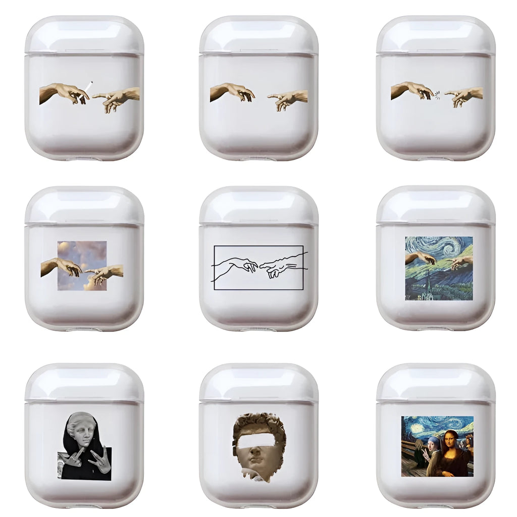 Transparent plastic protective case cover for Apple AirPods wireless earphones